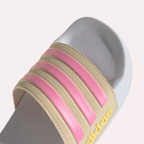 Chinelo Slide adidas Adilette Shower Rosa E Branco