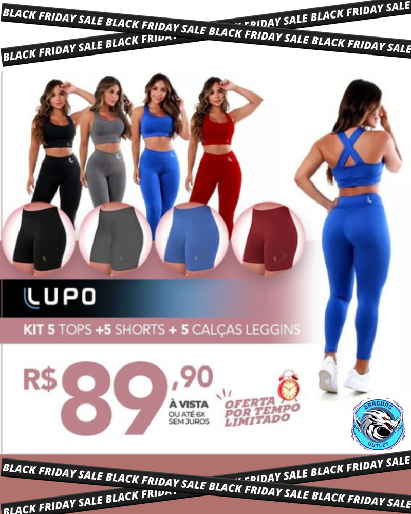 Kit 5 Tops + 5 Calças Legging Lupo [ Promoção por tempo Limitado ]