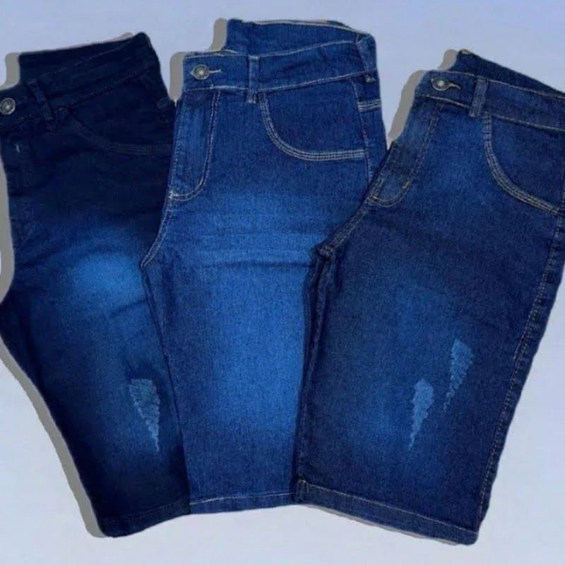 Kit Bermuda Jeans Elastano Qualidade Premium