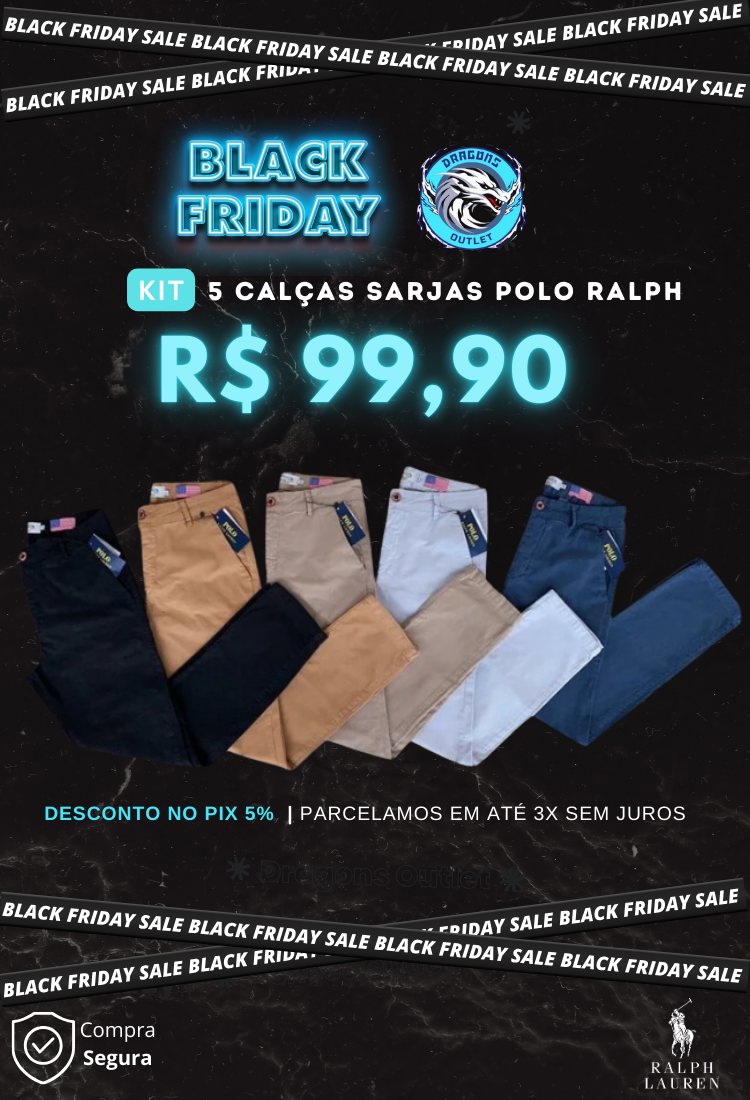 KIT 5 Calça Sarjas Linha Premium [Último Dia de Promoção]