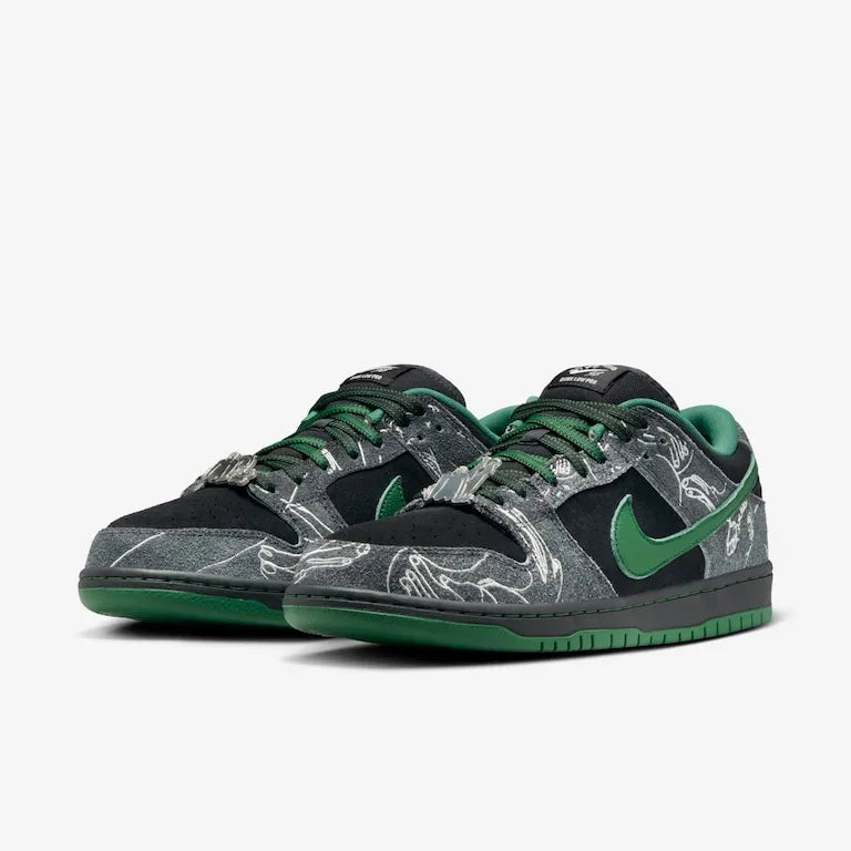 There Skateboards x Nike SB Dunk Low Anthracite and Gorge Green