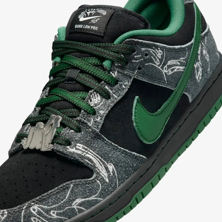 There Skateboards x Nike SB Dunk Low Anthracite and Gorge Green