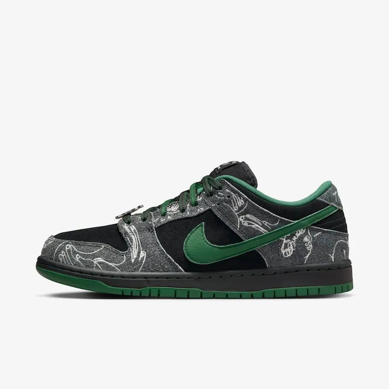 There Skateboards x Nike SB Dunk Low Anthracite and Gorge Green