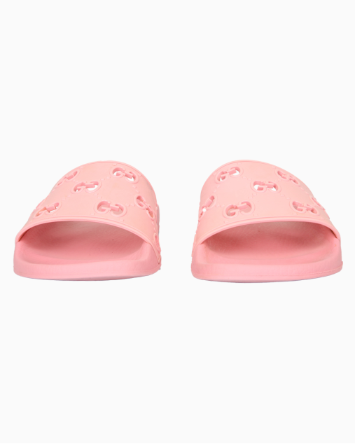 Slide Gucci GG Monograma Rubber Rosa